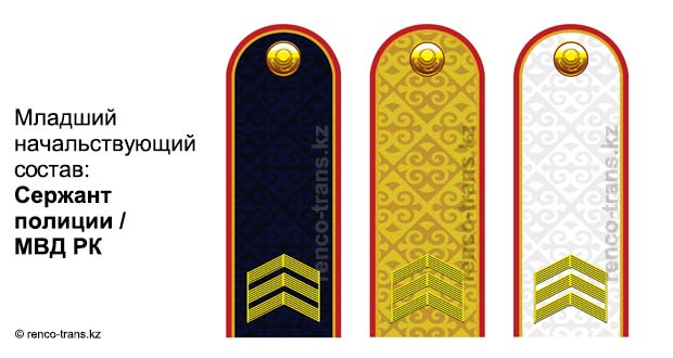 Погоны сержанта полиции и МВД Казахстана